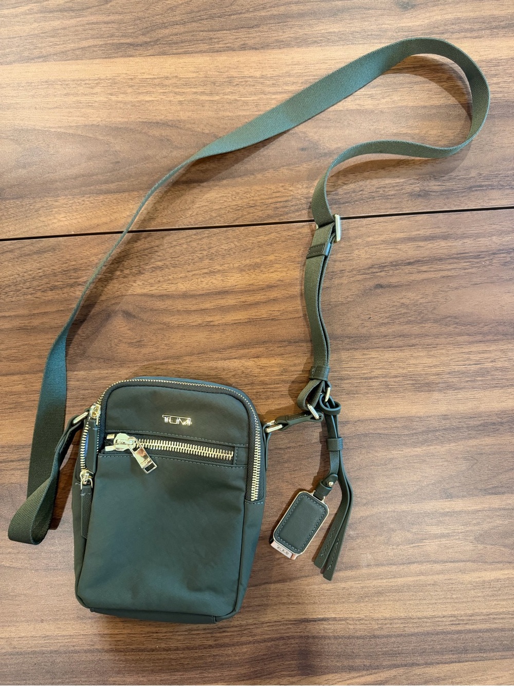 NWOT TUMI Voyageur Persia Olive Green Nylon Crossbody